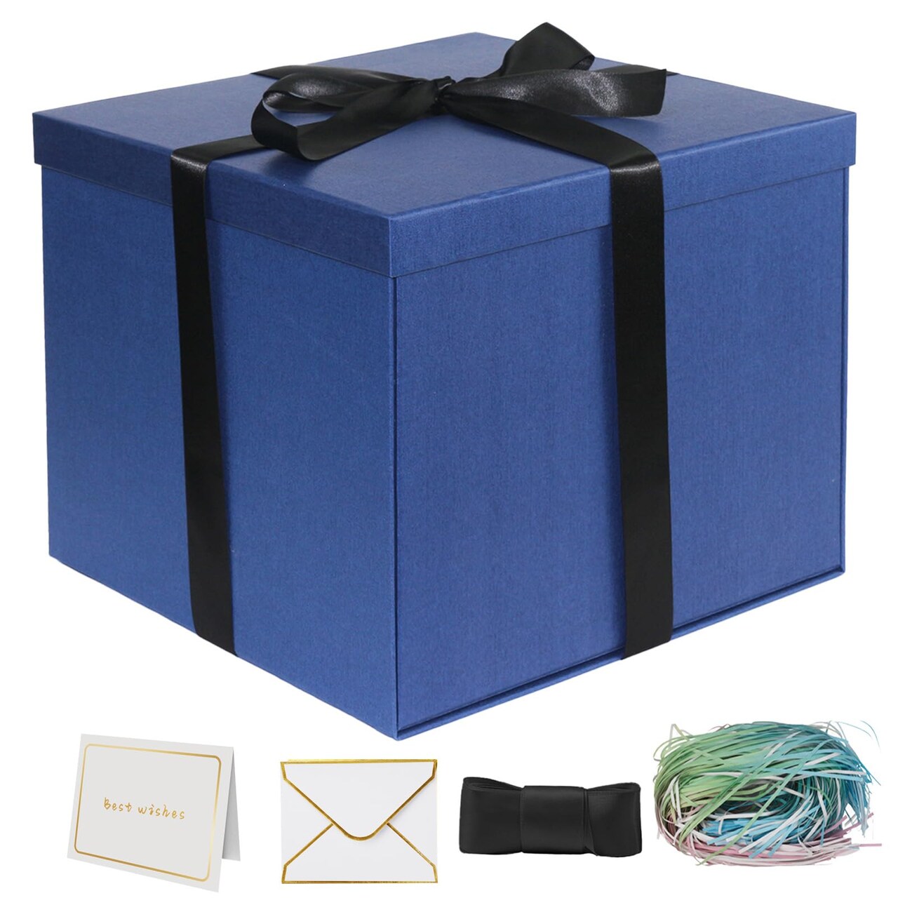 Large Gift Box 12x12x10 Inches,Blue Gift Boxes for Presents,Birthday Box,for Packaging,Valentine's Day,Mother's Day,Christmas,Anniversaries,Family or Business.